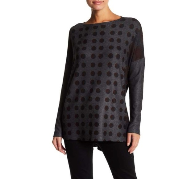 Go Couture Sweaters - Go Couture Grey Polka Dot Sweater